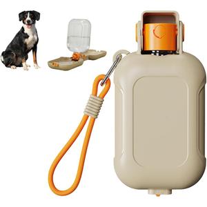 3-in-1 Portable Pet Feeding & Drinking Dispenser, 16oz Dog Water Bottle with 2 Bowls for Puppy Small Medium, Large Dogs,Perfect for Walking, Hiking, Car Trips