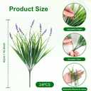 24 Bundles Artificial Plants & Flowers Adjustable Height Fake Lavender Flowers, UV Resistant No-Fade Plastic Plants, Faux Monkey Grass for Home Porch Garden Window Box Indoor Outdoor Decor