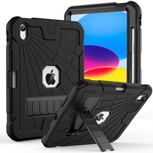 Sibeitu for iPad A16 Case 11th Generation 11 Inch 2025 / iPad 10th Generation Case 10.9 Inch 2022, Rugged Heavy Duty Military Grade Protective Cover Built-in Pencil Holder for i Pad 11/10 Gen, Black