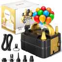 Bezente Balloon Pump Electric, Portable Balloon Inflator Pump Electric Air Pump for Balloons Dual Nozzle Electric Balloon Pump for Birthday Wedding Graduation Party Decorations