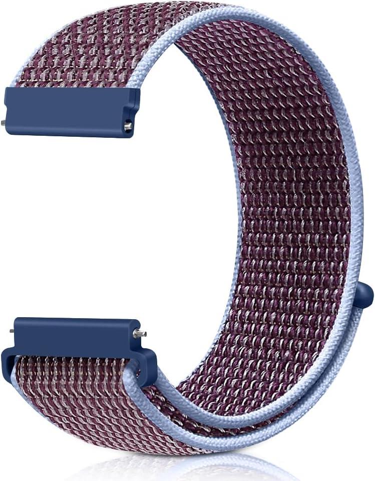 18mm Nylon Sport Quick Release Watch Bands Compatible with Garmin Venu 4 41mm/3S 41mm/Venu 2S/Vivoactive 4S/Vivomove 3S/Active S/Forerunner 265S(42mm)/255S/Fossil Women's Gen 6 42mm/5E 42mm Women Men (Lilac Purple)