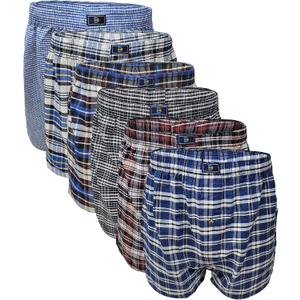 Different Touch Men's True Big and Tall USA Classic Design Plaid Woven Boxer Shorts Underwear (6 Pack) (5X-Large)