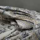 Cozaline Grey Blue Paisley Comforter Set Queen Size 3 Pieces 100% Cotton Boho Paisley Pattern Bedding Set All Season Soft Cotton Lightweight Reversible Comforter