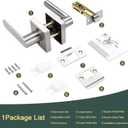 Heavy Duty Passage Door Handle, Door Lever with Rectangular Design, Non-Locking for Hallway Closet, Easy Installation, Satin Nickel, 5 Pack