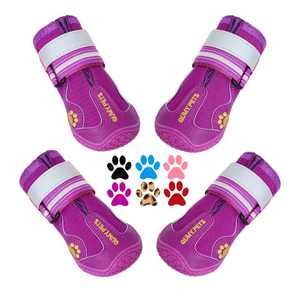 QUMY Dog Shoes for Large Dogs, Medium Dog Boots & Paw Protectors for Winter Snowy Day, Summer Hot Pavement, Water-Resistant in Rainy Weather, Outdoor Walking, Indoor Hardfloors Skid-Resistant Sole