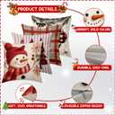 BBOLDIN Classic Christmas Throw Pillow Covers 18x18 Couch Cushion Covers, Xmas Holiday Tree Snowman Decorations for Bedroom Home, Country Striped Farmhouse Plaid Pillow Cases Winter Decor Set of 4