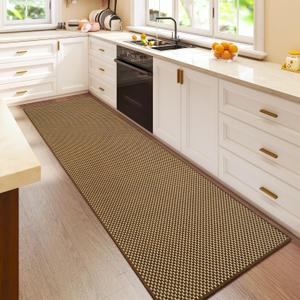 YDKGL 2x6 ft Kitchen Runner Rugs Mat Non Slip Woven Runners for Hallways Washable, Soft Long Entryway Laundry Hall Floor Runner Carpet for Indoor Backdoor Bedroom Living Room, Dark Brown/Coffee