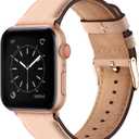 SUNFWR Leather Bands Compatible with Apple Watch Band 42mm(Series 3 2 1) 44mm 45mm 46mm 49mm for Men Women, Top Grain Genuine Leather Replacement Strap for iWatch Ultra 3 2 1, SE3 2 1, Series 11 10 9 8 7 6 5 4 3 2 1