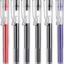 Colourcolor 6 pack Retractable Gel Pens Super Long Lasting 0.5mm Fine Point Gel Ink Roller Ball Journal Pens Smooth Writing Large Capacity, Back to School