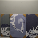 Truck Boy Wall Art Baby Nursery Canvas Prints Construction Toddler Room Wall Art Car Posters Construction Truck Pictures Baby Nursery Wall Decor for Kids Boy Bedroom 16x24 Inch Framed Set of 3 (Green Digger Prints)