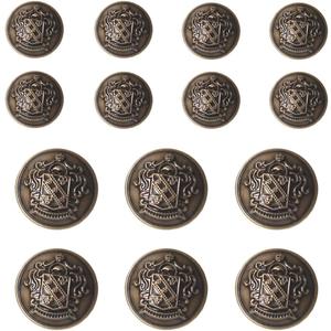 YaHoGa 14 Pieces Antique Brass Metal Blazer Buttons Set 23mm 18mm for Blazers, Suits, Sport Coat, Uniform, Jackets (MB20312)