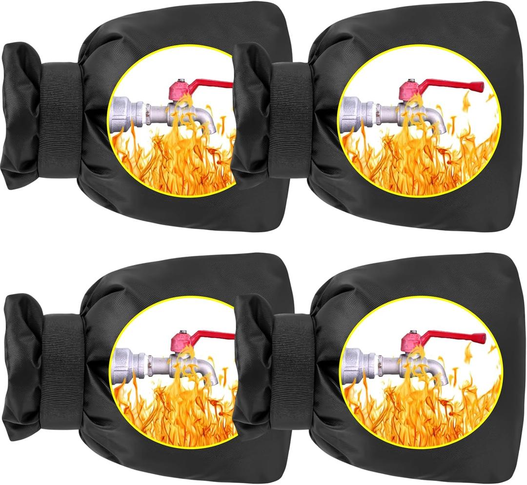 Ponpon Outdoor Faucet Cover for Winter, 6.3" W x 9" H Garden Faucet Socks for Freeze Protection, Reusable Waterproof Thickened Outside Yard Insulated Spigot Cover (4)