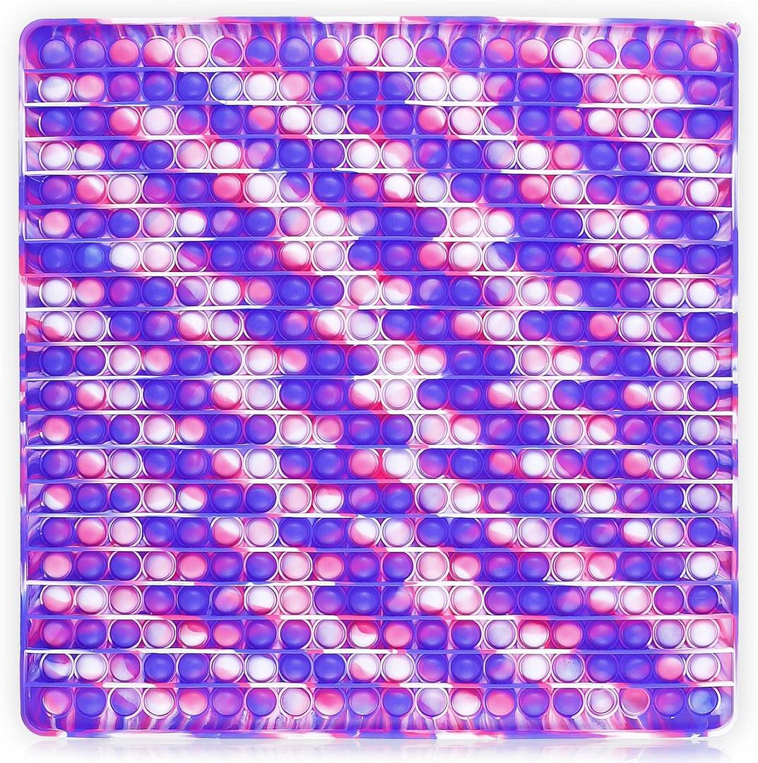 400 Bubbles Giant Fidget Toys for Kids Teens Adults, Big Jumbo Large 16 inch Purple Square Sensory Toy for Kids 3-5 4-8 5-7 Boys Girls Birthday Gifts Party Favors Classroom Prizes