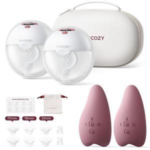 Momcozy M5 Breast Pump & A1 Lactation Massager Combo -Wearable Breast Pump with Double-Sealed Flange (3 Modes/9 Levels) + 2-in-1 Lactation Massager (Heat & Vibration) for Clogged Ducts & Milk Flow (Heat-Limited Version)