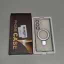 Compatible with Samsung Galaxy S25 Ultra Case with Magnetic Ring Stand [Compatible with Mag-Safe] [Full Camera Lens Protector] Plating Clear Phone Case for S25 Ultra 6.9", Silver