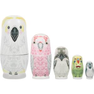 MAGICLULU Owl Nesting Dolls Home Decor 5Pcs Animal Russian Nesting Doll Cute Cartoon Pattern Nesting Doll for Christmas Easter Halloween Halloween Decorations Owl Nesting Decor
