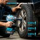 Seesii 1000N.m (738ft-lbs) Cordless Impact Wrench High Torque,1/2" Brushless Impact Gun w/Two 4.0Ah Battery,Fast Charger, 5 Sockets & Storage Case, Electric Impact Wrench for Car Truck,WH760