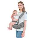 IULONEE Hip Seat Baby Carrier Baby Sling Detachable Infant Backpack Lightweight Toddler Carrier Comfortable Baby Wrap Ergonomic Baby Hipseat Sling with Multiple Pockets for Newborns (Dark Grey)