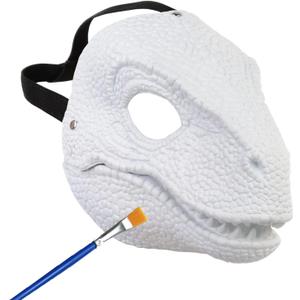 Dino Mask Dinosaur Moving Jaw Masks Animal Head Mask Halloween Costume Party Cosplay Gifts For Girls & Boys (White)