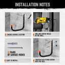 HORUSDY 6 Pack 8 Inch Heavy Duty Garage Hooks, Wall Mount Storage Hangers for Ladder, Bike, Hose, Tools, Holds up to 30LBS, Large Utility Hooks with Screws & Anchors, 7.5" x 7.68" (Black)