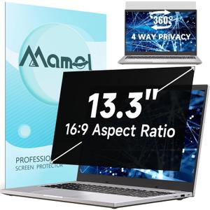 360 Privacy Screen for Laptop 13.3 Inch 16:9, 4 Way Computer Monitor Privacy Shield, Matte Anti Glare Blue Light Filter Compatible with Lenovo Hp Dell Acer Asus Thinkpad Envy Xps
