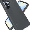 Speck Samsung Galaxy S25 Case - Presidio 2 Grip + Magnet, 13-Foot Drop Protection, No-Slip Grips, Raised Bezel, Enhanced Buttons, Charcoal Grey/Cool Bronze