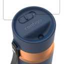 Contigo AutoSeal 24 oz Stainless Steel Vacuum-Insulated Water Bottle with Leakproof Push-Button Spout & Lock, Carry Strap, BPA-Free & Lead-Free, Dishwasher Safe