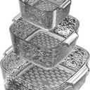 Taiuloo 6-Piece Colander Strainer Bowl Set, BPA-Free Plastic Fruit & Vegetable Washing Basket, Kitchen Colanders & Mixing Bowls for Pasta Berry Salad, 2/3.5/7QT (Gray)