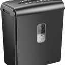8-Sheet Micro Cut Paper Shredder P-4 High Security for Home Office Use with Handle, Shreds Credit Card/Staple 4 Gallons(Black) Visual Window Wastebasket