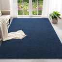 6x9 Feet Blue Area Rugs for Bedroom, Indoor Washable Memory Foam Rug for Living Room, Modern Aesthetic Minimalist Non-Slip Carpets for Kids Boys Girls Adults Dorm Home Decor