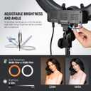 NEEWER 18 Inch Ring Light with Tripod Stand, 55W Large LED Ringlight, Cold Shoe Phone Holder Compatible with iPhone Camera for Video Recording Photography Streaming Selfie Makeup Studio Photo, RL-18