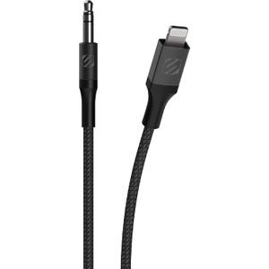 Scosche i3AUXB4SG-SP MFi Certified Hookup Premium Lightning to AUX Braided Audio Cable, 4 Feet, Space Gray (Black)