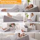 Ruqmuis Wedge Pillow for Acid Reflux, Bed Wedge Pillow for Headboard 10", Pillow Wedge for Back Pain Relief, Post Surgery, Elevated Pillows for Sleeping, Snoring, Triangle Pillow with Cover, White