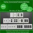 Wall Plates, Duplex Outlet Covers, Toggle Light Switch Plates, Decorator Light Switch Cover, Bamboo Fiber Material Standard Size Wall Plates of various styles, White (1 Gang Duplex 4 Pack)