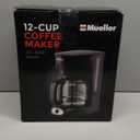 Mueller 12-Cup Drip Coffee Maker - Borosilicate Carafe, Auto-Off, Reusable Filter, Anti-Drip, Keep-Warm Function, Clear Water Level Window Coffee Machine, Kitchen Essentials & Accessories (Black)
