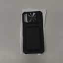 SSLOTSCASE for iPhone 16 Pro Max Case with Card Holder & Kickstand & Slide Camera Lens Cover, Silicone Edge Protection Rugged Heavy Duty Phone Case Cover for iPhone 16 Pro Max 6.9'' 2024, Black