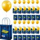24 Set Game Party Military Supply Loot Drop Box Party Favors Yellow Balloon Ribbon Battle Gifts Bags for Gamers Boys Birthday Graduation Decoration