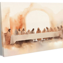 ICHZUMW The Last Supper Picture Wall Art for Dining Room, Framed Large Jesus Christ and Disciples Painting Canvas Print, Christian Religious Posters Wall Decor for Living Room Church, 12x16in