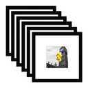 BSRHOME 8x8 Picture Frame Set of 9, Display Pictures 4x4 with Mat or 8x8 Without Mat, Tabletop Display and Wall Hanging Photo Frame, Collage Wall Decor Gallery Wall Frame Set, Black