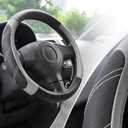 Elantrip Steering Wheel Cover for 14.5" to 15" Wheels, Soft Padded Grip with Anti-Slip Inner Lining, Breathable Comfort for Daily Driving, Easy Install for Cars, SUVs and Trucks, Black/Gray
