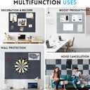 Large Cork Bulletin Board for Wall 48"x36", 12 Pack Felt Wall Tiles with 80 Pushpins, 60 Safe Removable Adhesive Tabs, Decorative Pin Board Tack Board for Office Home School, Dark Gray