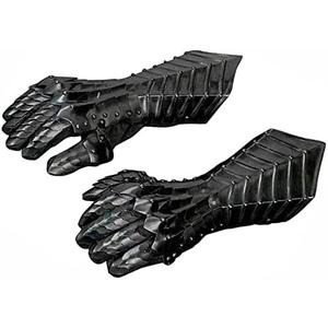 WARRIORPOINT Medieval Black Nazgul unisex-adult Gauntlets Mild Steels Armor Gloves Crusader LARP Gauntlets Pair Replica Costume