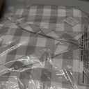 VHC Brands Farmhouse Country Annie Buffalo Check Grey Ruffled Chair Pad with Fabric Ties 16.5x18, 1 Pack