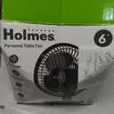 Holmes 6” Personal Table Fan – 2 Speeds, Compact, 15° Head Tilt, Wide-Angle Oscillation, Black