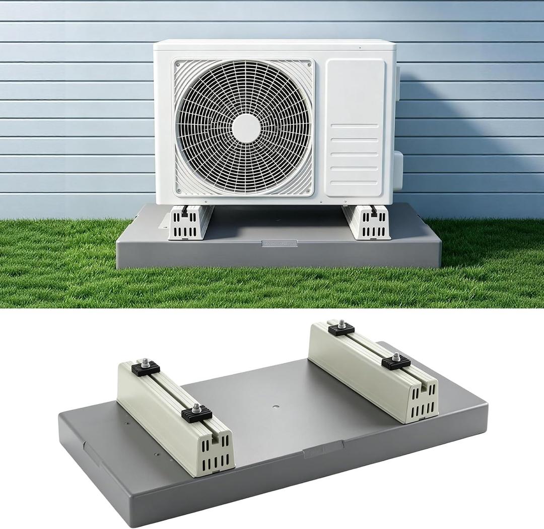 Mini Split Condenser Pad, 38"x18"x3" Mini Split Base Pad for 9000-36000 BTU Ductless, Anti‑Vibration Mini Split Pad for Outdoor, Shock Absorbing AC Pad and Floor Mounting Base for Heat Pump