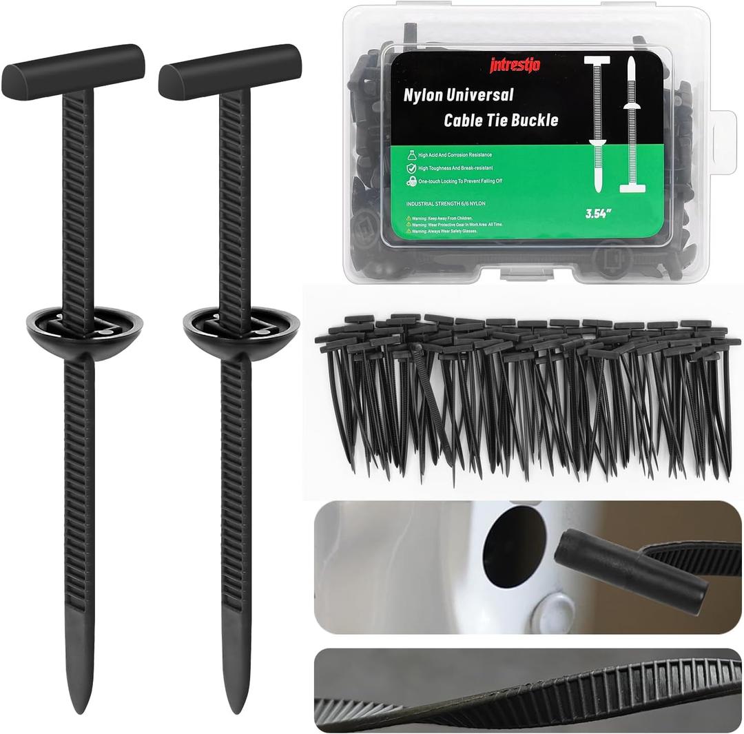 2 x 150PCS Nylon Universal Cable Tie Buckle, Quick Fix Heavy Duty Zip Ties with Pin & Button Design, Strong EasyUse Multipurpose Cable Tie Buckle Zip Tie for Car Daily Repair