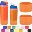 2 x Mity rain 2PCS Protective Boot Compatible with Owala Kids Water Bottle 16 oz &14 oz, Silicone Boot Accessories for Owala Kids FreeSip 16oz & Flip 14oz (Orange)