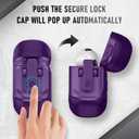 Maxjoy for Airpods 3rd Generation Case, Carbon Fiber Secure Lock Clip Full Body Shockproof Hard Shell Protective Apple for Airpods 3 Case Cover with Keychain for AirPod 3rd Gen 2021 for Men, Purple
