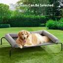 Cooling Elevated Dog Bed for Large Dogs Waterproof Raised Dog Cot with Slope Headrest, Breathable Teslin Mesh, Durable & Portable Pet Bed for Indoor and Outdoor Use, Grey