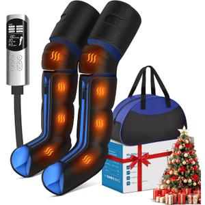 Rainbow Forest Leg Massager with Heat and Compression, Foot Massager for Circulation and Pain Relief - 6 Modes/9 Intensity/3 Heat /3 Timers, for Seniors, Mom, Dad, Him, Her (Blue)